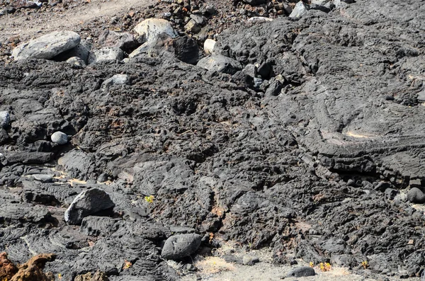 Vulkanische Trockene Schwarze Lava Textur Hintergrund Kanarische Insel — Stockfoto