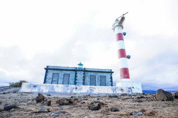 Röd Och Vit Fyr Södra Teneriffa Kanarieöarna — Stockfoto