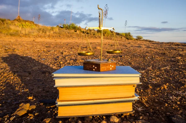 Camino Learnig Concepto Libros Sobre Desierto — Foto de Stock