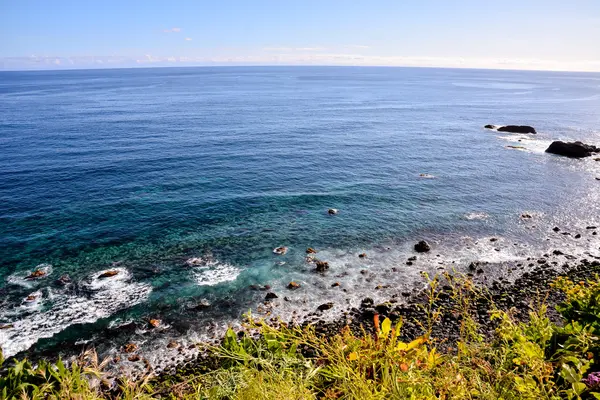 Blue Water Texture Pattern Noon Atlantic Ocean — Stock Photo, Image