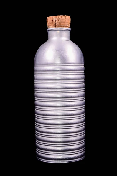 Antike Vintage Metall Aluminiumflasche — Stockfoto