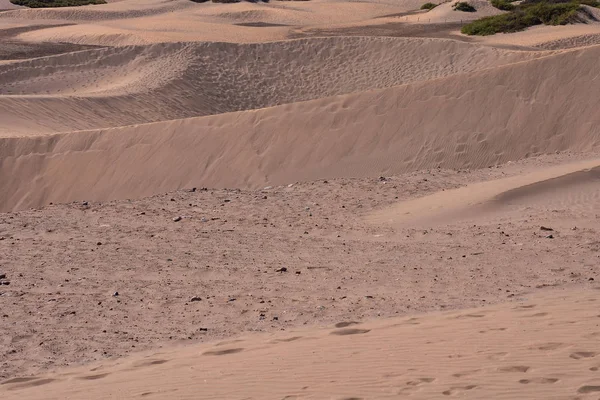 Woestijn met zandduinen in Gran Canaria Spanje — Stockfoto