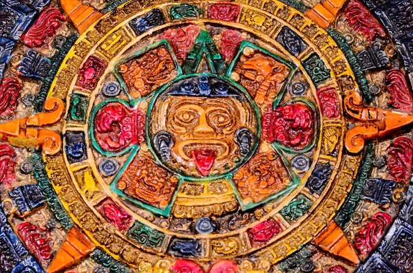 Calendário típico de Clay Maya colorido — Fotografia de Stock