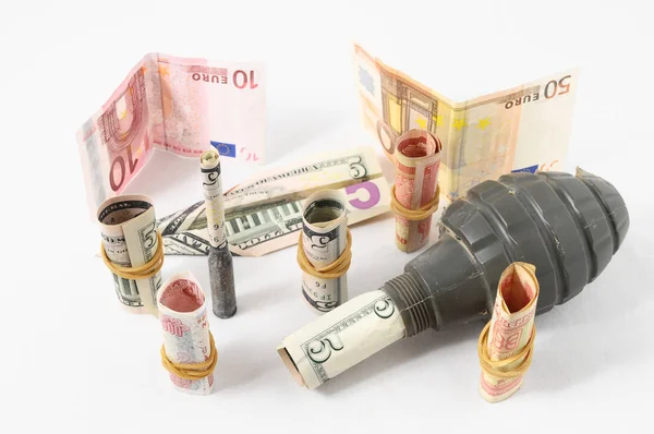 Money and Weapons Concept Weapons and Money — Stock Photo, Image