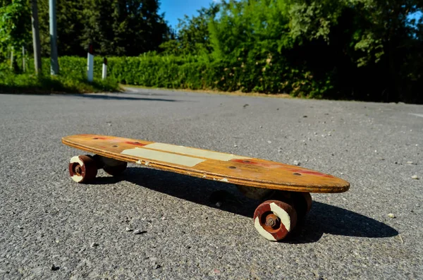 Skate de skate de madeira dos anos 70 — Fotografia de Stock