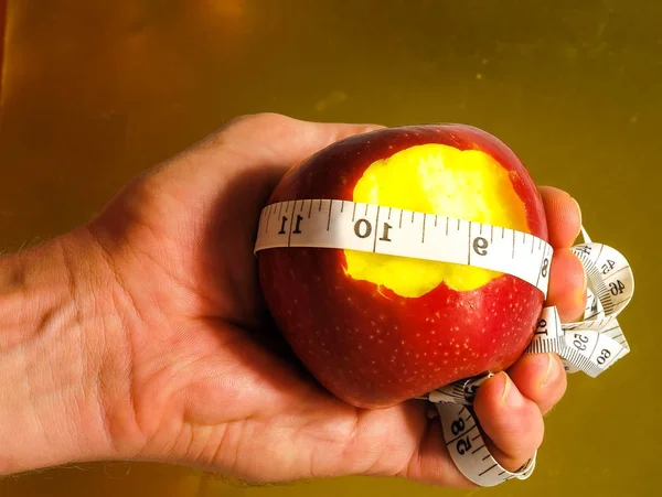 Pokousaný dieta jablko — Stock fotografie
