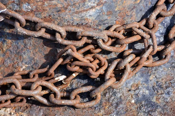 Viejo eslabón de cadena oxidado macro — Foto de Stock