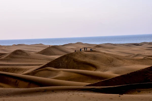 Deserto com dunas de areia em Gran Canaria Espanha — Fotografia de Stock