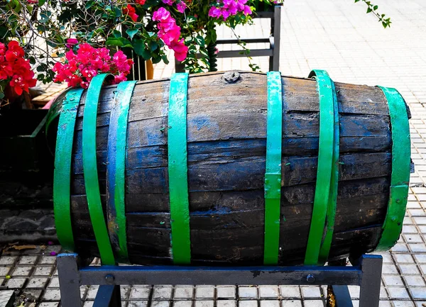 Decorative Old Wooden Barrel — Stock Photo, Image