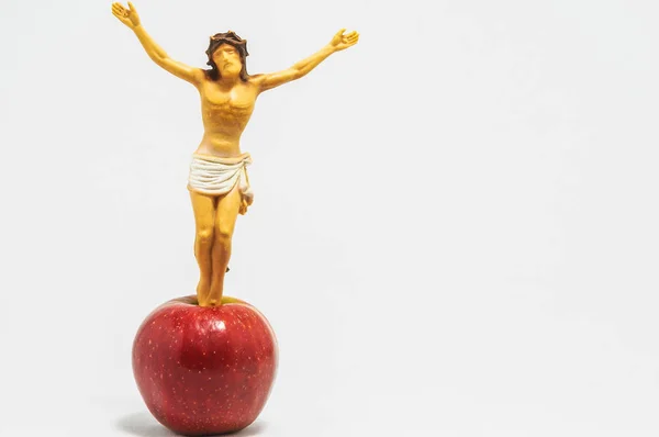 İncil eva'nın günah Kırmızı elma — Stok fotoğraf