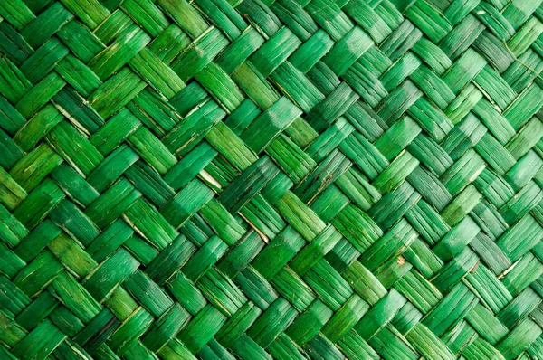 Verde Vimini Bambú Tejido Textura Fondo —  Fotos de Stock