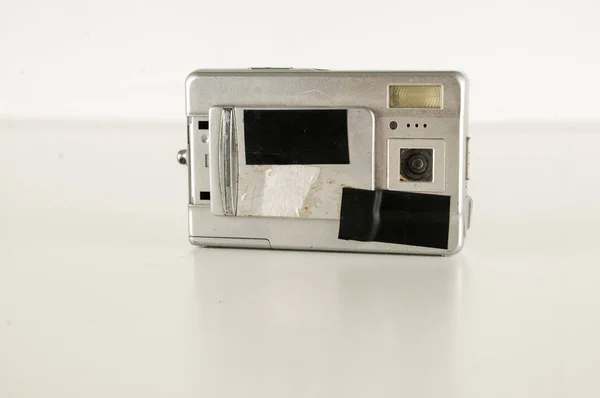 Старый Цифровой Компактный Фотоаппарат Старинный Фон Объекта — стоковое фото