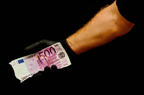 Moeda Mão Direita Euro Dinheiro Europeu — Fotografia de Stock