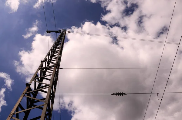 High Voltage Elektryczna Wieża Przekazu Energii Pylon — Zdjęcie stockowe