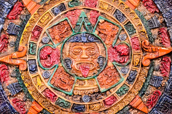 Calendário típico de Clay Maya colorido — Fotografia de Stock