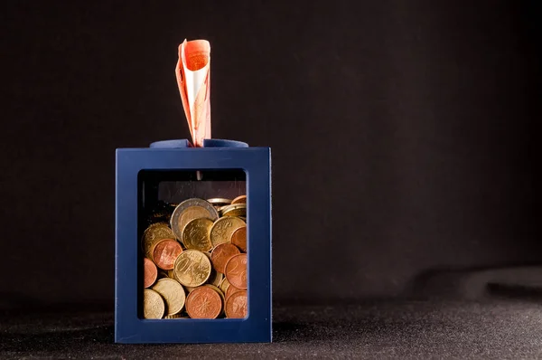Obraz Business Money Concept Pomysł Moneta Container — Zdjęcie stockowe