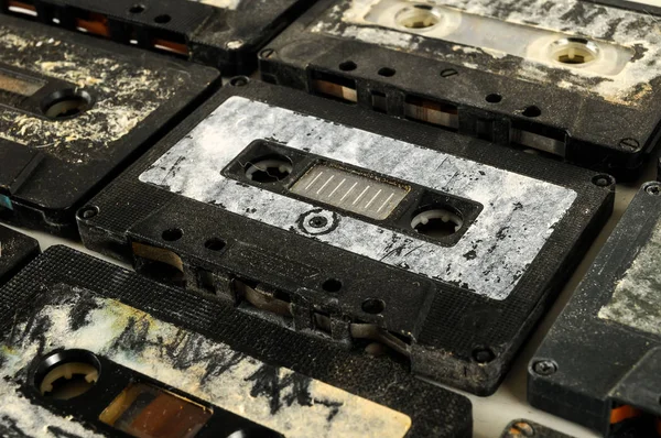 Una selección de casetes de audio antiguos — Foto de Stock