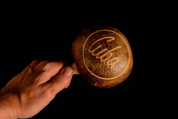 Vackra Maracas Svart Bakgrund Musikinstrument Maracas — Stockfoto