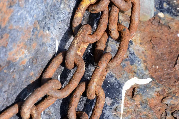 Viejo eslabón de cadena oxidado macro —  Fotos de Stock