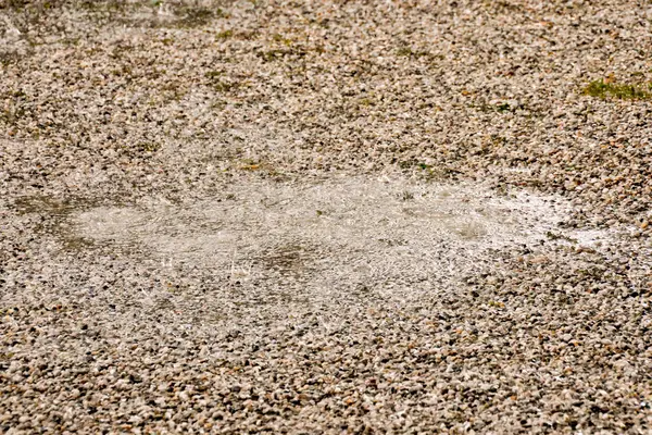 Zdjęcie Kałuża Wody Krople Deszczu — Zdjęcie stockowe
