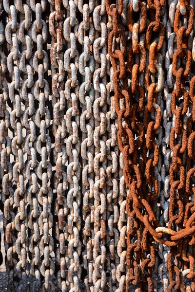 Foto Bild Hintergrundstruktur Eines Alten Rostigen Kettengliedes Der Marine — Stockfoto