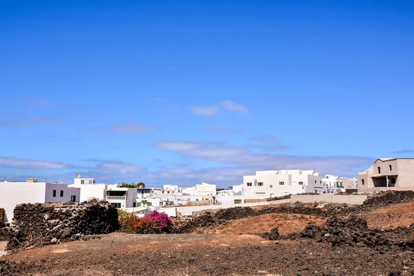 Spanska Utsikten Landskap Lanzarote Tropiska Vulkaniska Kanarieöarna Spanien — Stockfoto