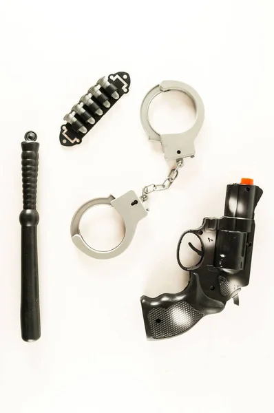 警察手枪装备玩具照片 — 图库照片
