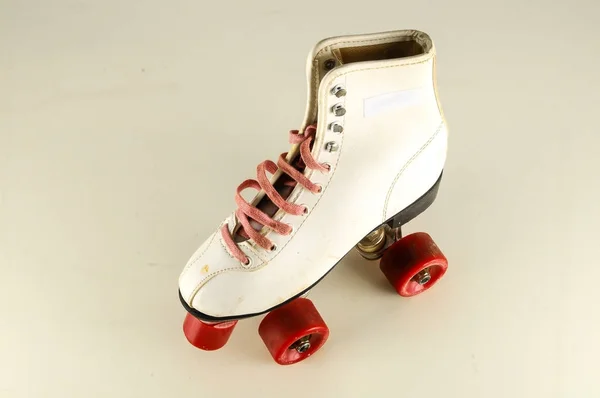 Primer Plano Bota Skate Vintage Objeto Sobre Fondo Blanco — Foto de Stock