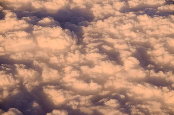 Volare Sopra Nuvole Vista Aereo — Foto Stock