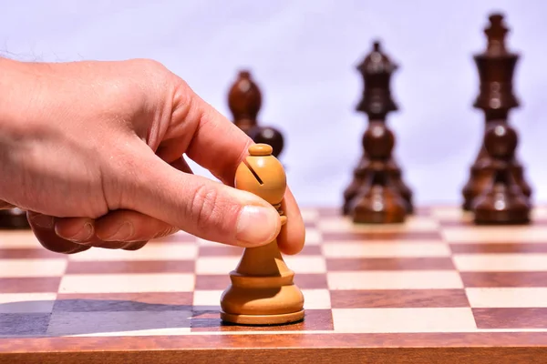 经典木制国际象棋片的照片 — 图库照片