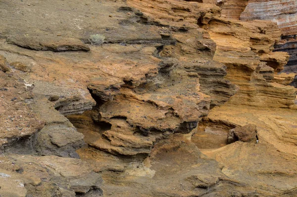 Formazione Vulcanica Rocciosa Basaltica Nelle Isole Canarie — Foto Stock