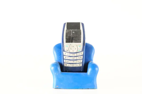 Primo Piano Del Supporto Del Telefono Cellulare Oggetto Sfondo Bianco — Foto Stock