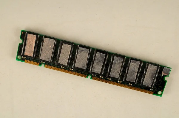 Detailní Záběr Počítačovou Část Paměti Ram Objekt Bílém Pozadí — Stock fotografie