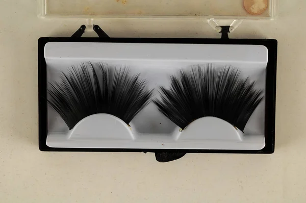 Close False Eyelashes Object White Background — Stock Photo, Image