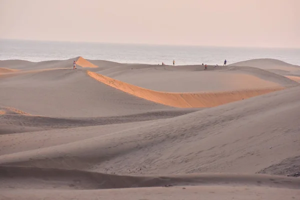 Deserto con dune di sabbia a Gran Canaria Spagna — Foto Stock