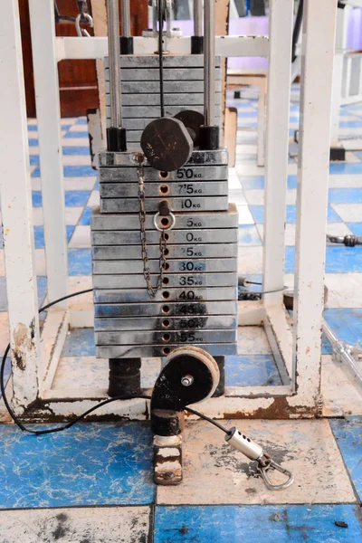 Equipment Machines Empty Modern Gym Room Fitness Center — Stock Photo, Image