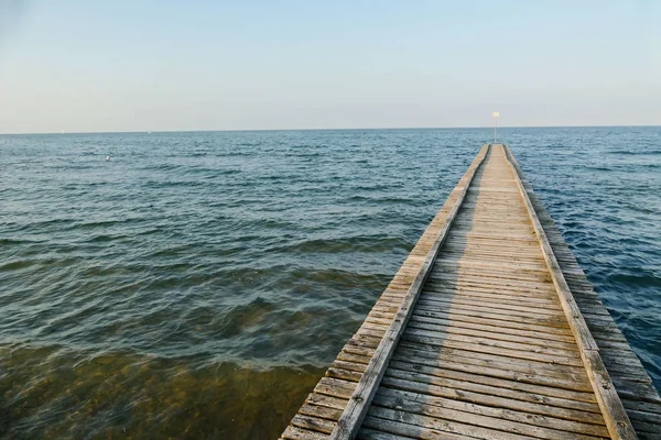 Lido Jesolo Nun Pier Plajı Adriyatik Denizi Nde Güzel Bir — Stok fotoğraf