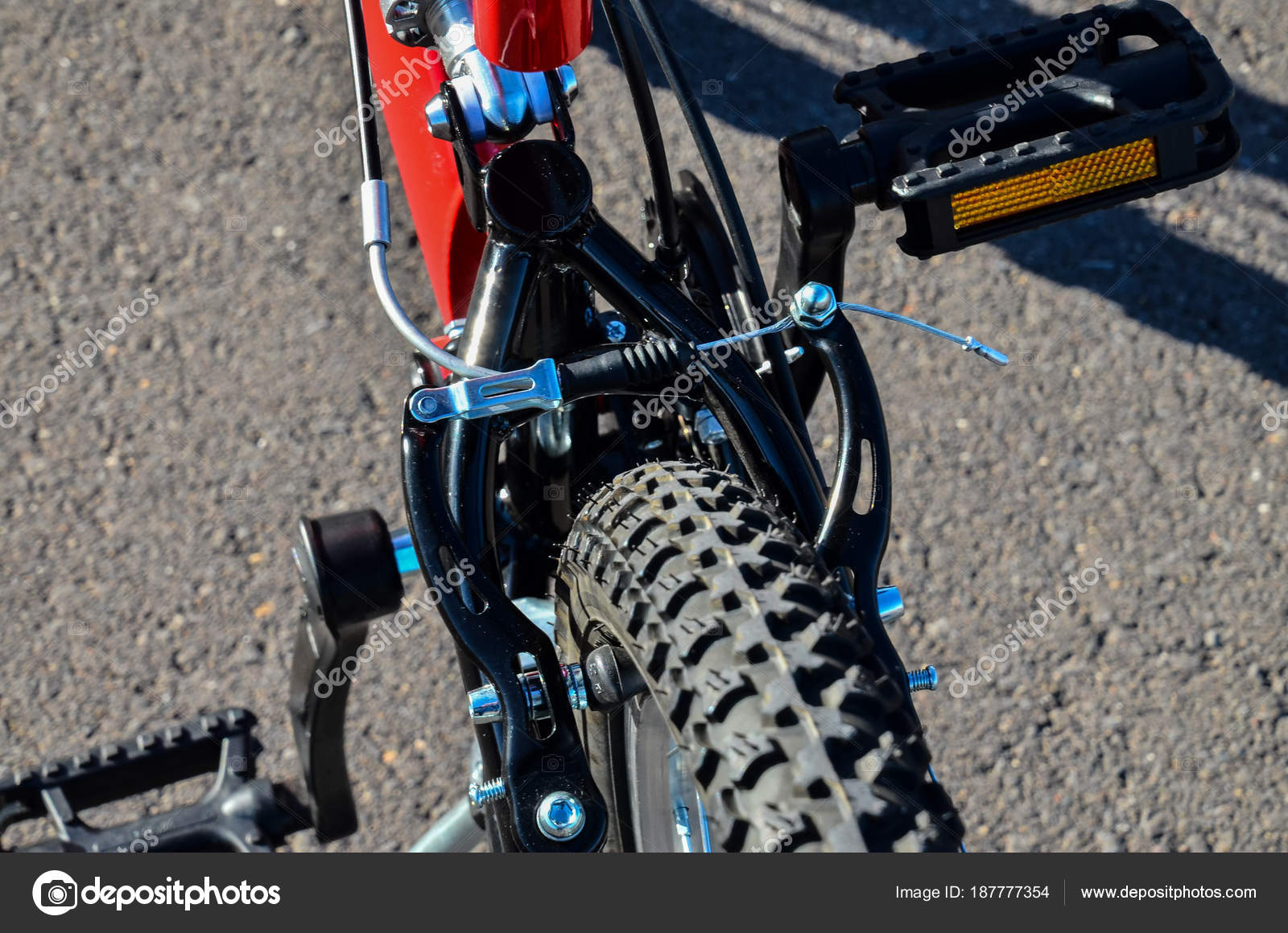 red full suspension bike