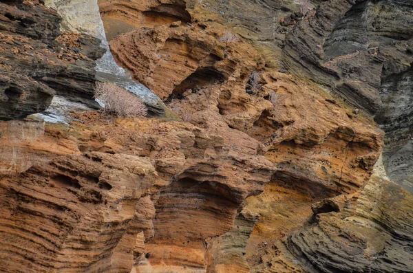 Formazione Vulcanica Rocciosa Basaltica Nelle Isole Canarie — Foto Stock