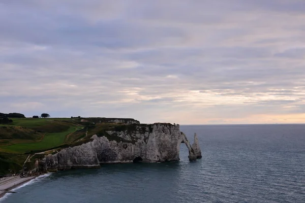 Bild Falaise Amont Etretat Stad Normandie Frankrike Europa — Stockfoto