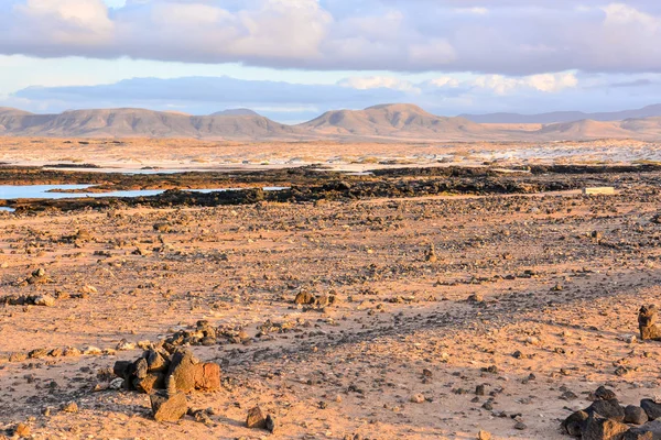 Paisagem Cotillo Fuerteventura Ilhas Canárias Vulcânicas Tropicais Espanha — Fotografia de Stock