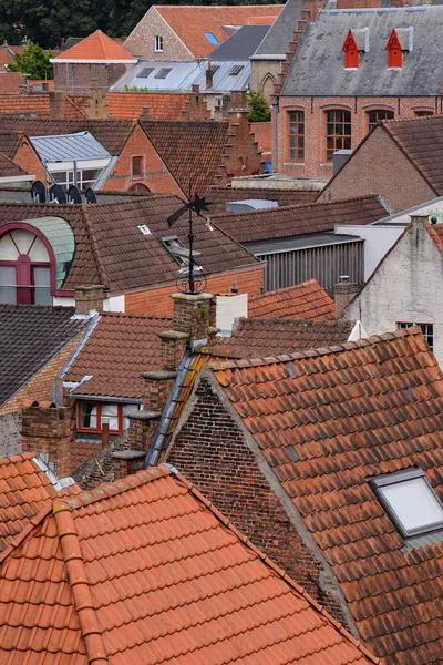 Bild Den Klassiska Arkitekturen European Building Village Brugge Belgien Stockbild