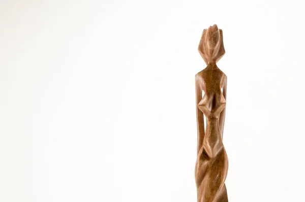 Крупный План Африканской Традиционной Деревянной Статуи — стоковое фото