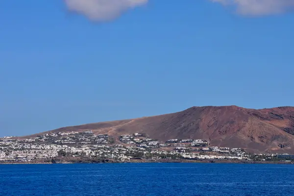 Spanischer Blick Landschaft Auf Lanzarote Tropische Vulkanische Kanarische Inseln Spanien — Stockfoto