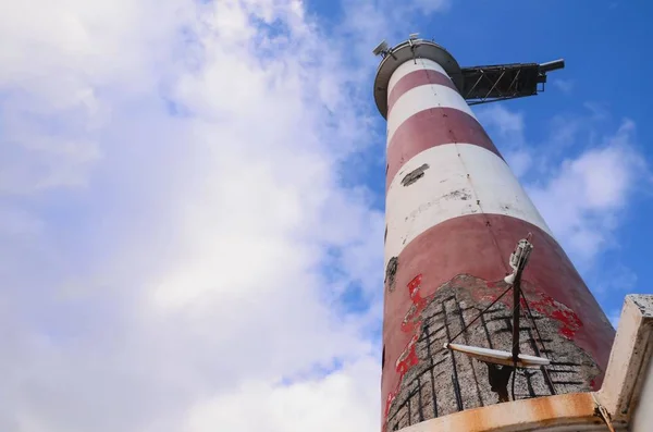 Faro Rosso Bianco Nel Sud Tenerife Isole Canarie — Foto Stock