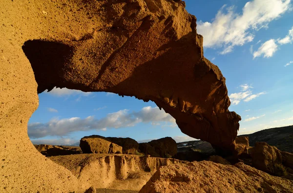 Volcanic Formation Natural Arch Desert Tenerife Canary Islands Spain — Stock Photo, Image