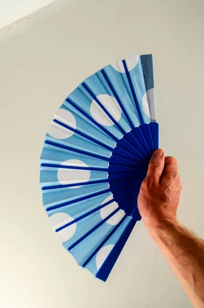 Close-up of spanish folding fan Object on a White Background