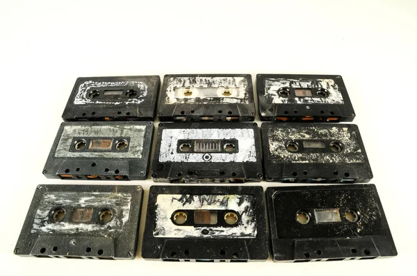 Photo Une Sélection Vieilles Cassettes Audio — Photo