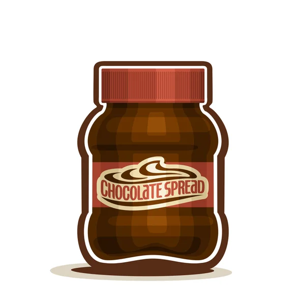 Vektor-Logo Schokoladenaufstrich Glas mit Etikett — Stockvektor