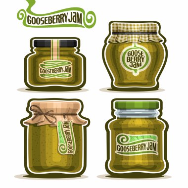 Vektör logo bektaşi üzümü Jam Cam Kavanoz